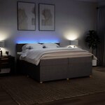 vidaXL Sommier à lattes de lit avec matelas Taupe 200x200 cm Tissu