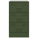 vidaXL Table de chevet vert olive 34 5x39x62 cm acier