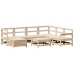 vidaXL Salon de jardin 8 Pièces bois de pin massif