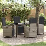vidaXL Ensemble de salle à manger pour jardin 5 Pièces Gris clair