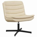 vidaXL Chaise pivotante Crème 63 x 75 x 76 cm tissu
