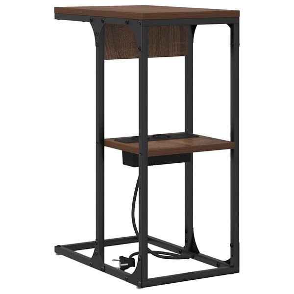 vidaXL Table de chevet Chêne marron 41.5 x 26 x 60.5 cm