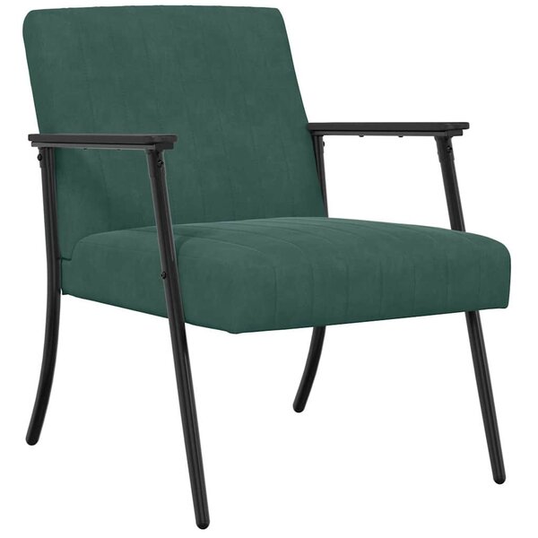 vidaXL fauteuil Vert foncé 59 x 75 x 78 cm Velours