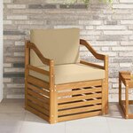 vidaXL Canapé d’extérieur Bois d'acacia massif et polyester Naturel