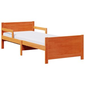 vidaXL Cadre de lit avec matelas extensible Marron 80 x 200 cm
