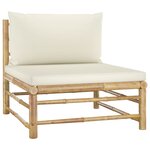 vidaXL Salon de jardin 9 Pièces avec coussins blanc crème bambou