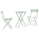 vidaXL Ensemble bistro pliant 3 Pièces Vert menthe clair Acier