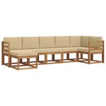 vidaXL Ensemble de canapés d'extérieur 7 pc Naturel et Beige