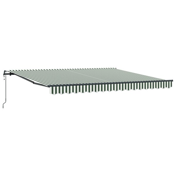 Auvent rétractable automatique vidaXL Vert et blanc 400x350 cm