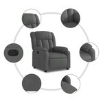 vidaXL Fauteuil inclinable Gris foncé Tissu