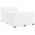 vidaXL Sommier à lattes de lit avec matelas Blanc 140x190cm Similicuir