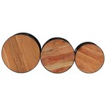 vidaXL Tables de bar forme tambour 3 Pièces bois massif d'acacia