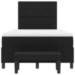 vidaXL Lit à ressorts avec matelas Noir 120 x 200 cm tissu