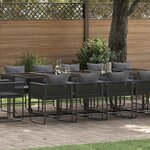 vidaXL Ensemble de salle à manger pour jardin 15 Pièces Noir Acier