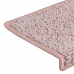 vidaXL Tapis d'escalier 30 pièces 65 x 21 x 4 cm Blanc et rose Bordure rectangulaire