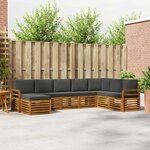 vidaXL Ensemble de canapés d'extérieur 8 pc Naturel et Anthracite