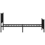 vidaXL Cadre de lit métal sans matelas avec pied de lit noir 90x200 cm