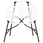 vidaXL Chaise œuf de jardin noir et blanc résine tressée