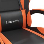 vidaXL Chaise de jeu Noir et orange Similicuir