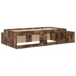 vidaXL Cadre de lit avec rangement Chêne fumé 100 cm Bois d'ingénierie