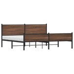 vidaXL Cadre de lit en métal sans matelas chêne marron 200x200 cm