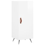 vidaXL Buffet Blanc brillant 34 5x34x90 cm Bois d'ingénierie