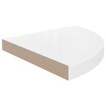vidaXL Étagère d'angle flottante blanc brillant 35x35x3 8 cm MDF