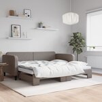 vidaXL Lit de jour avec lit gigogne taupe 100x200 cm tissu