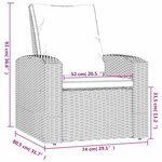 vidaXL Fauteuil inclinable de jardin avec coussins noir résine tressée