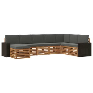 vidaXL Ensemble de canapés d'extérieur 8 pc Naturel et Anthracite