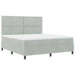 vidaXL Lit à ressorts avec matelas Gris clair 180 x 200 cm Velours