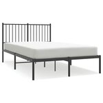 vidaXL Cadre de lit métal sans matelas avec tête de lit noir 120x200cm