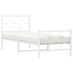 vidaXL Cadre de lit métal sans matelas avec pied de lit blanc 80x200cm