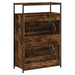 vidaXL Armoire à chaussures chêne fumé 75x34x112 cm bois d'ingénierie