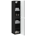 vidaXL Cabinet de Salle de Bain Mural Noir 33 x 34 5 x 160 cm