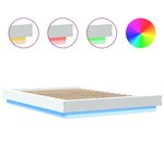 vidaXL Cadre de lit avec lumières LED blanc 140x200 cm bois ingénierie