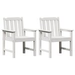 vidaXL Chaise de jardin. 2 Pièces Blanc 65 5 x 59 x 88 cm HDPE