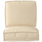 vidaXL Set de coussins de palette 2 Pièces Beige Tissu Oxford