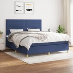 vidaXL Sommier à lattes de lit avec matelas Bleu 160x200 cm Tissu
