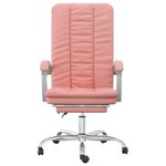 Chaise fauteuil siège pivotante de inclinable de bureau informatique étude similicuir rose 02_0024270