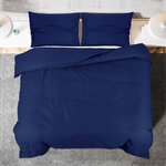 vidaXL Ensemble de housse de couette Bleu marine 260x220 cm Microfibre