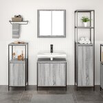 vidaXL Ensemble de mobilier de salle de bain 3 pièces en bois d'ingénierie gris sonoma