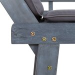 vidaXL Banc de jardin avec coussins 2-en-1 190 cm Gris Bois d'acacia