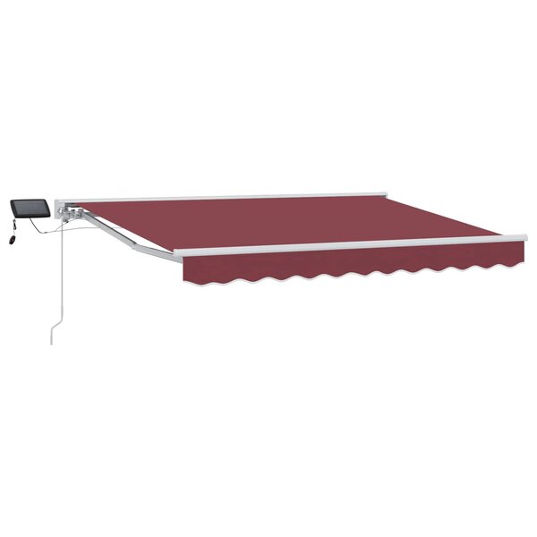 vidaXL Cadre de store manuel avec LEDs Bourgogne et Blanc 3 x 2 5 m