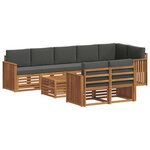 vidaXL Ensemble de canapés d'extérieur 9 pc Naturel et Anthracite