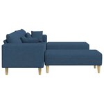 vidaXL Sofa en tissu avec coussin 3 Pièces Bleu 208 cm tissu