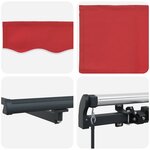 vidaXL Auvent Rétractable Rouge 600 × 350 cm tissu