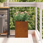 vidaXL Cache-pot de jardin Marron 32 x 32 x 40 cm Acier vieilli