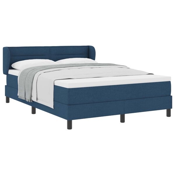 vidaXL Lit à ressorts avec matelas Bleu 160 x 200 cm tissu