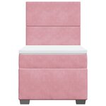 vidaXL Sommier à lattes de lit avec matelas Rose 100x200 cm Velours